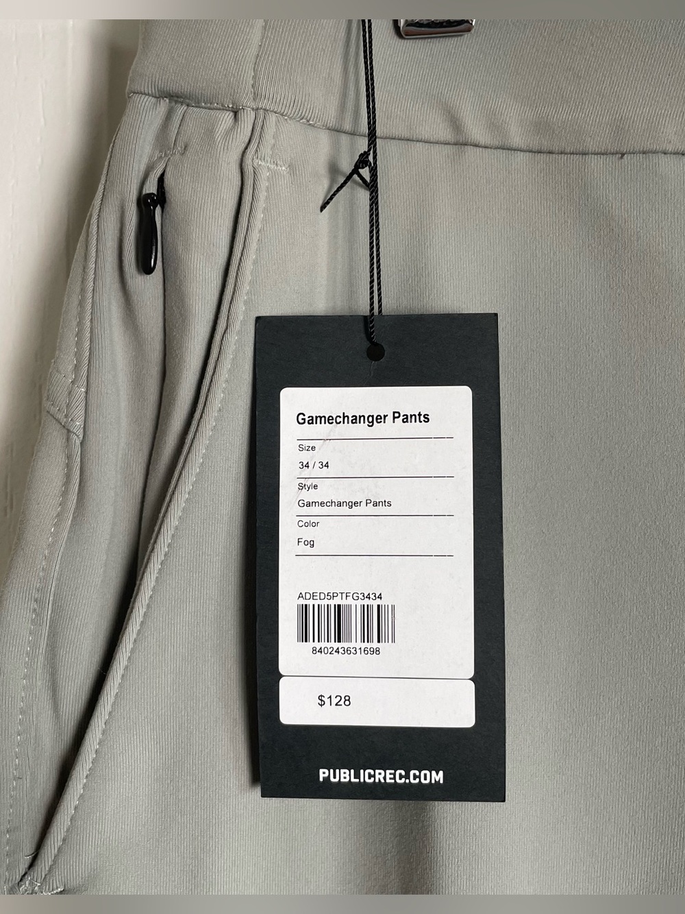 Public Rec Gamechanger Pants Mens 34x34 Fog Performance Golf Comfort *FLAWED* - Picture 3 of 16
